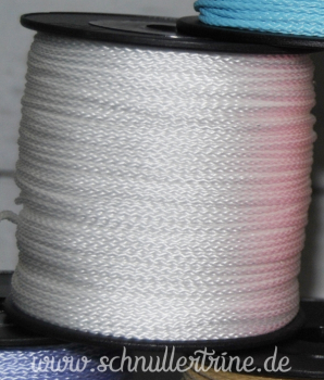 PP Polypropylenschnur 1,5 mm,100 m, Seil, Kordel,Schnur für Schnullerketten Greiflinge,weiß