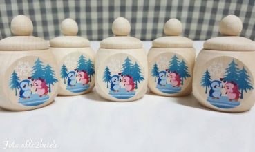 Holzdose "Pinguinliebe"