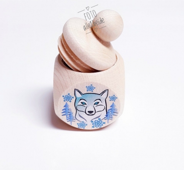 Holzdose "Winterwolf"
