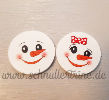 Einkaufswagenchip "Schneemann" oder "Schneefrau" weiß Motivwahl