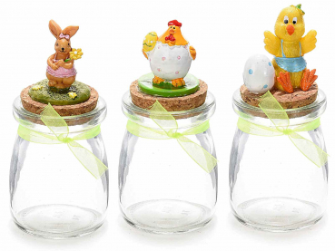Dekoglas Osterglas zum Befüllen mit Harzfigur, Motivwahl