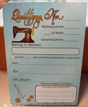 Universal Quittungsblock Nähmaschine