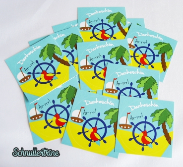 Dankeschönaufkleber "Pirateninsel" 50 Stück