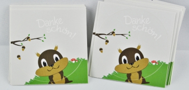 Dankeschönaufkleber "Eichhörnchen" 50 Stück