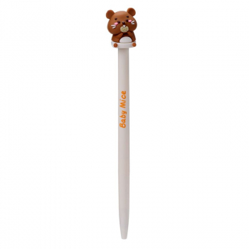 Radierbarer Kugelschreiber "Babymaus" braun