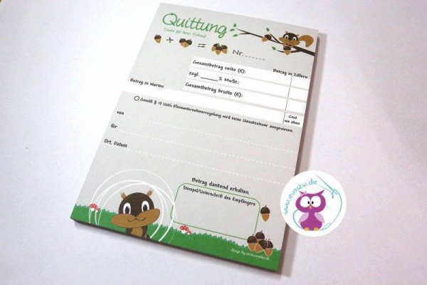Quittungsblock "Eichhörnchen"