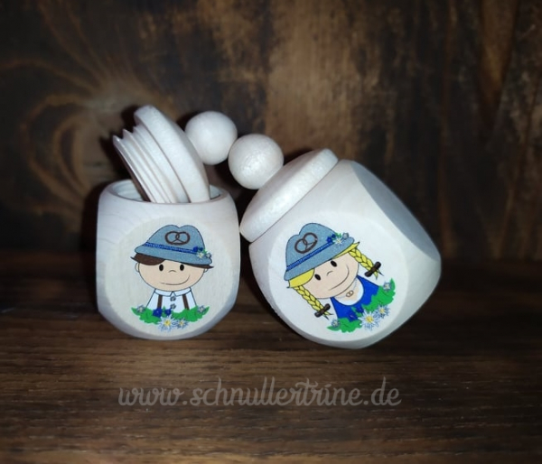 Holzdose "Bua & Madl" Motivwahl
