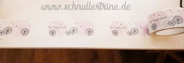 Klebeband Pusteblume_Viel_Freude_damit weiß/rosa 1 Stück