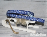 Webband "Schneeflocken" blau 1 Meter