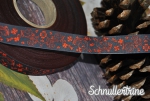 Webband "Glücksranken" antrazith/orange 1 Meter